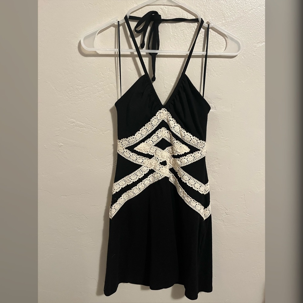 Vintage Guess Jeans Crochet Halter Dress